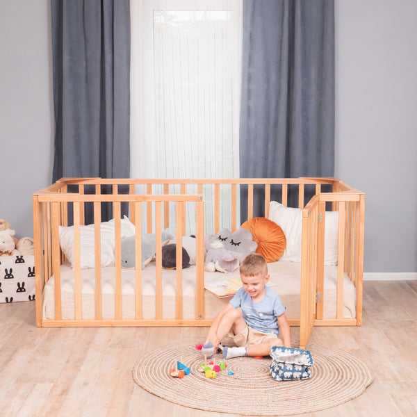 Wood Crib – Functional Wood Playpen Bed with Floor-Level Design (Model 6.3/20), фото 14