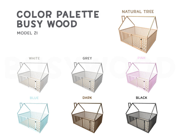 House Playpen Bed with Fall Protection Floor & Slats (Model 21), фото 10