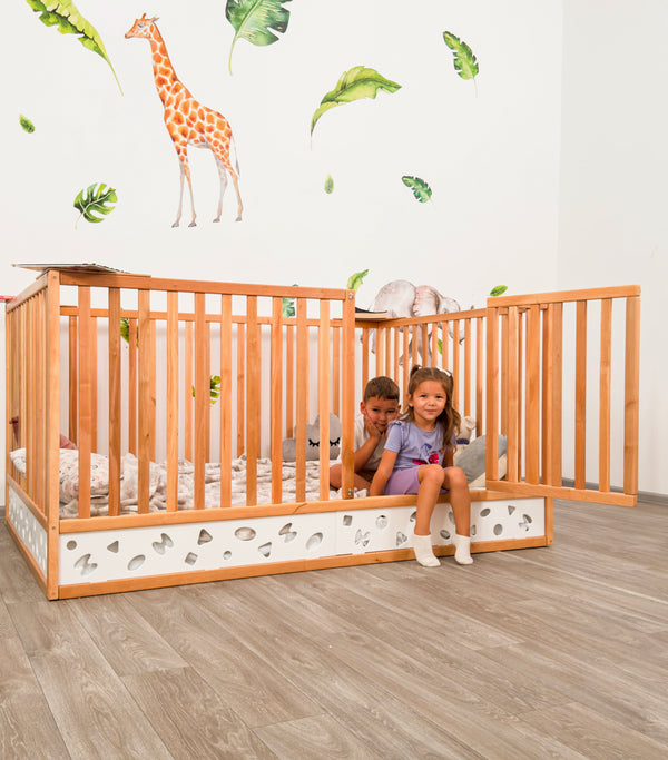 Toddler Safety Bed – Wooden Bed with Extra High Rails and Slatted Base (Oasis Bed), фото 1