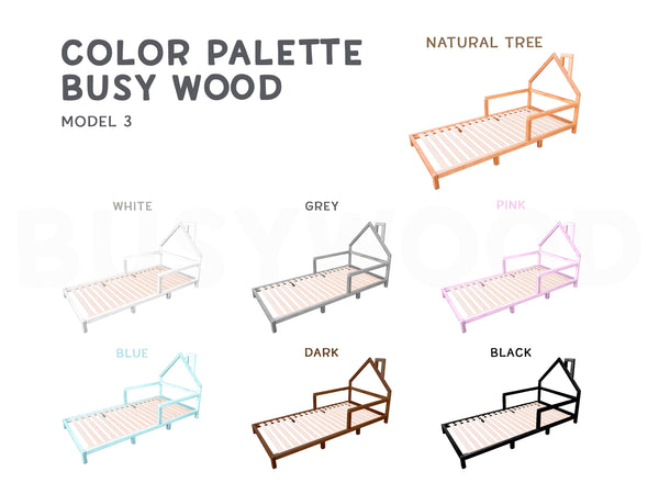 Montessori Wood House Bed Frame for Toddler with legs (Model 3), фото 12