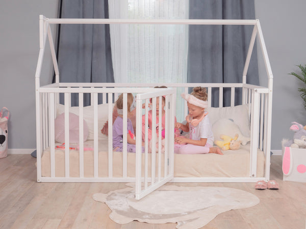 Montessori wood House Playpen with Fall Protection Platform Bed (Model 21), фото 4