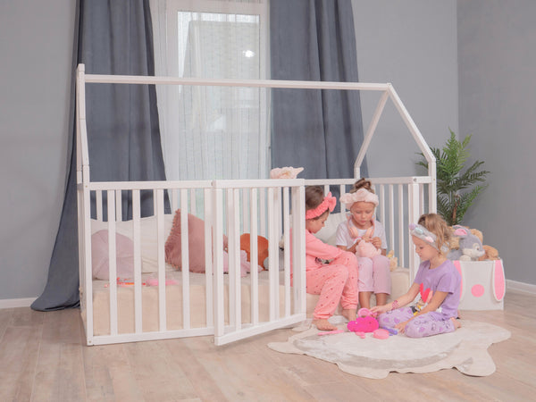 Montessori wood House Playpen with Fall Protection Platform Bed (Model 21), фото 3