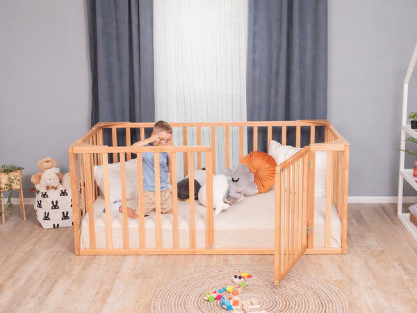 Wood Crib – Functional Wood Playpen Bed with Floor-Level Design (Model 6.3/20), фото 8