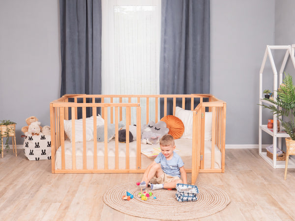Wood Crib – Functional Wood Playpen Bed with Floor-Level Design (Model 6.3/20), фото 2