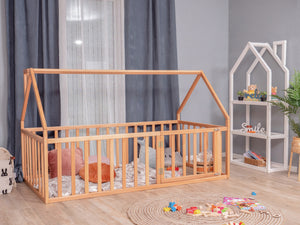 Toddler House bed Playpen Natural color | 75x54 in (Model 6/17), photo 1