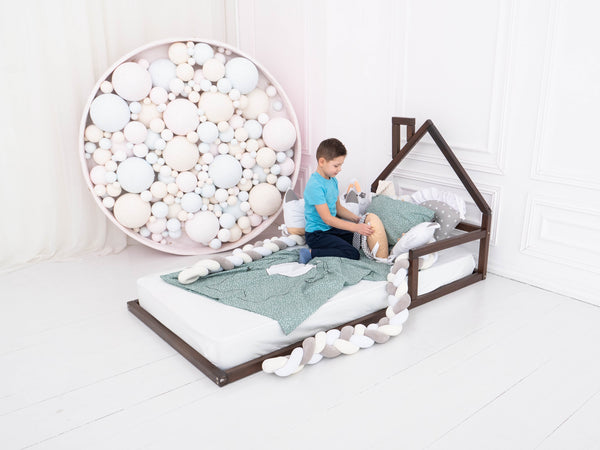 Montessori bed frame with mattress base 13 sizes | 7 colors (Model 3), фото 8