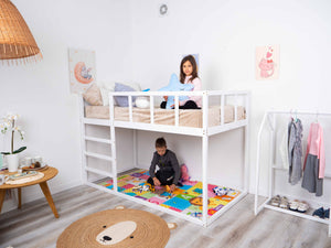 Twin size Wooden Montessori Bunk bed for toddlers (Model 13 White color), photo 1