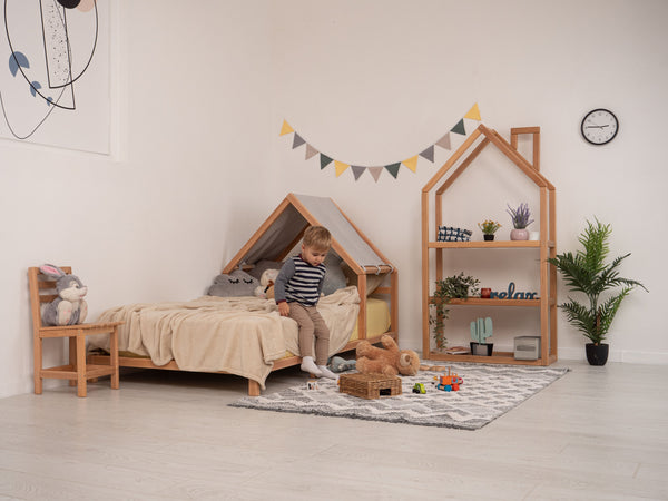 Headboard Bed with Grey Canopy, фото 3