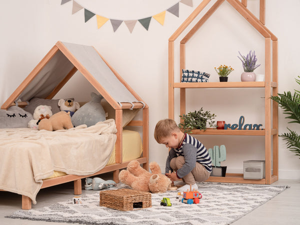 Headboard Bed with Grey Canopy, фото 8