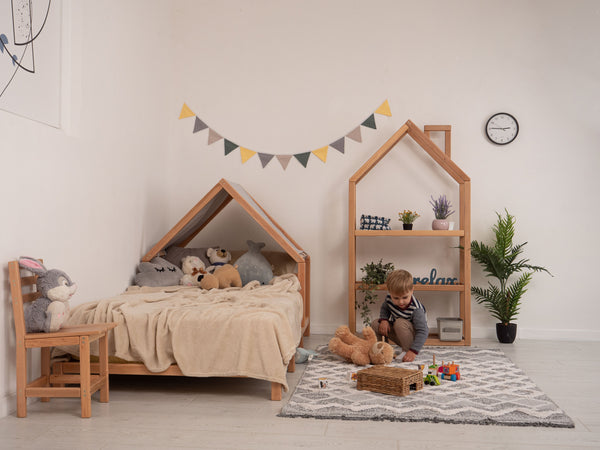 Headboard Bed with Grey Canopy, фото 4
