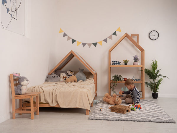 Headboard Bed with Grey Canopy, фото 2