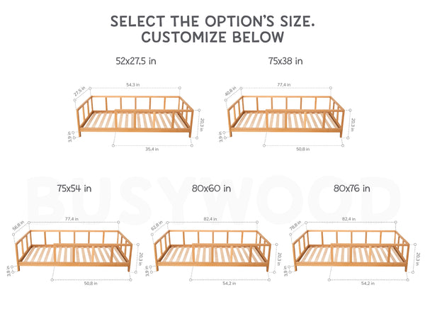 Montessori toddler bed with rails (Model 10), фото 10