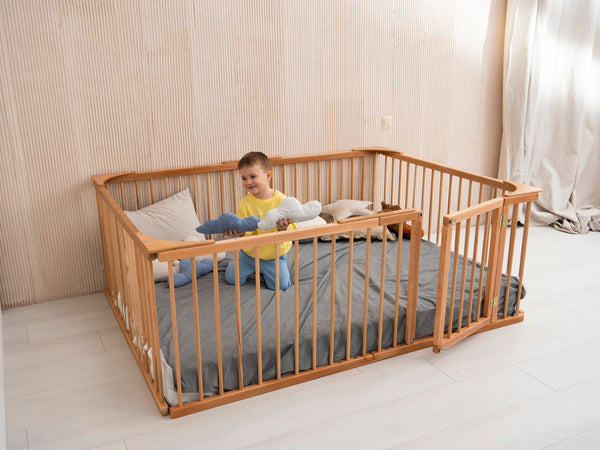Playpen Wooden Bed for Toddler Transformable floor bed (Model 22), фото 5