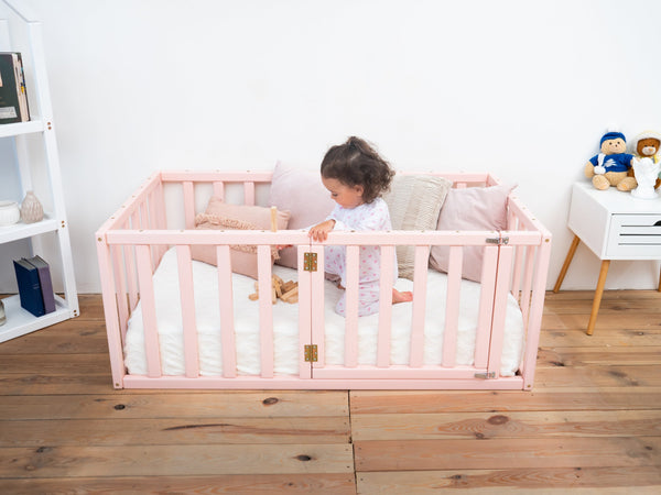Girls twin bed frame - Toddler bed with rails (Model 6.2/19), фото 1